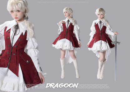 Wuyuzhe - Dragoon Knight 1.0 Version - Western Fantansy Style Suit Embroidery Dress Set Double-Sided Vest