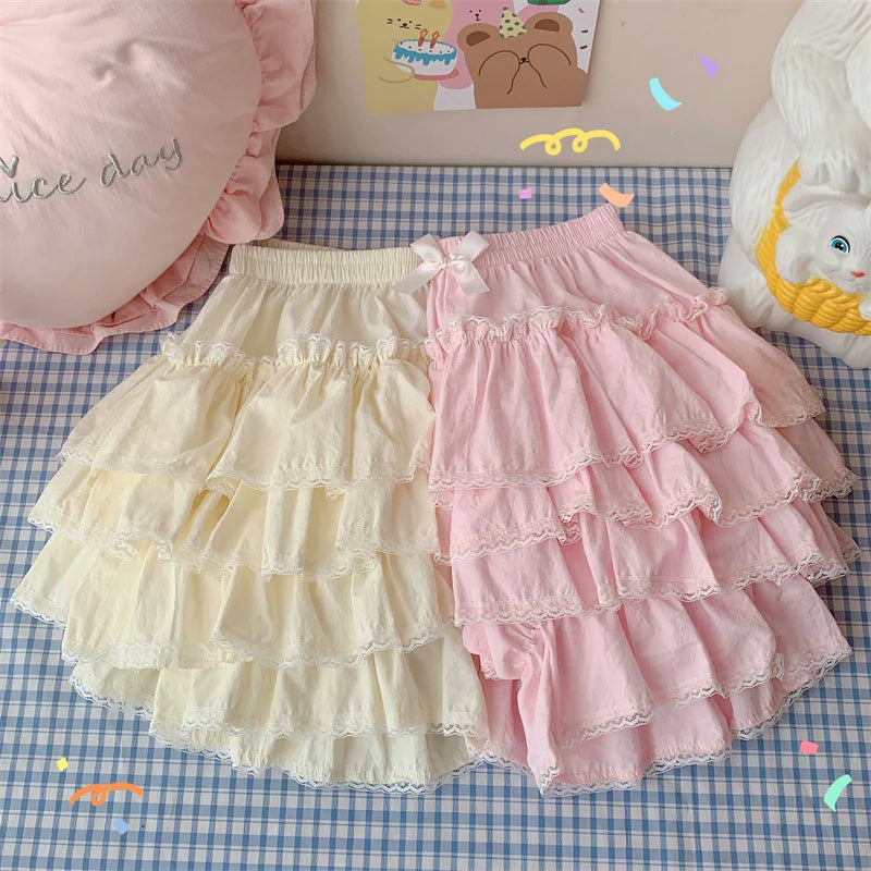 Sugar Girl - Cotton Lolita Bloomer, Loose Ruffled Hem Petticoat