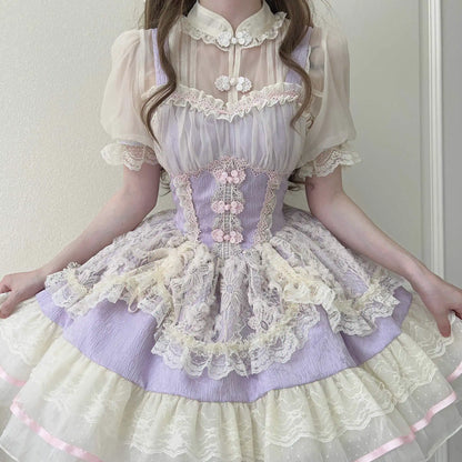 Sugar Girl - Hua Ji Fu Lei - Chinese Style Lolita JSK Dress Ballet Style Innerwear Set