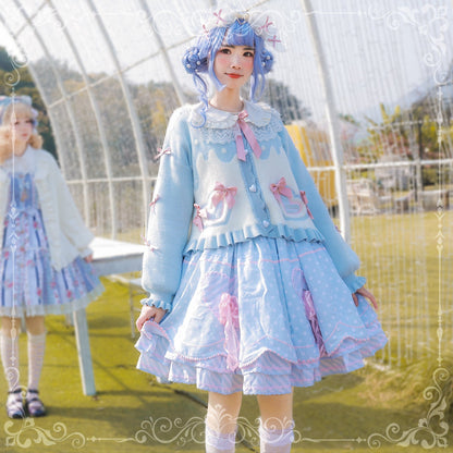 MIST - Beating Heart - Sweet Lolita Thick Sweater Coat Puff Sleeve