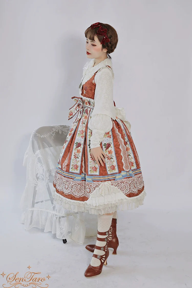 Sentaro - Floral Carved - Vintage Lolita Shoes Mary Jane Hollow-out Ankle Boots