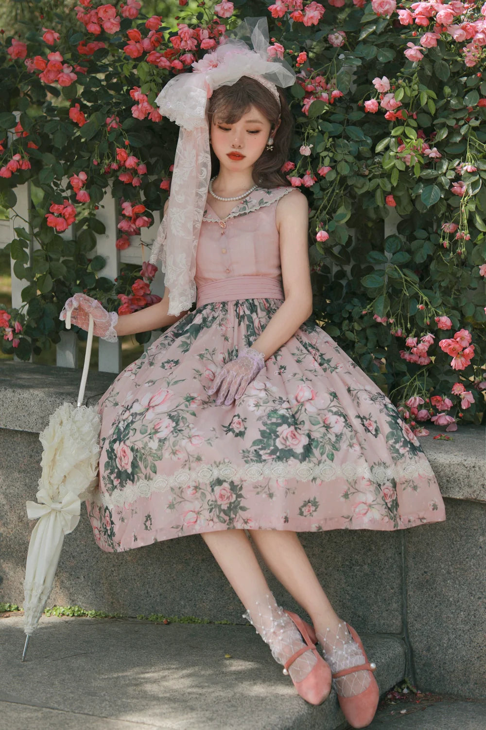 Miss Point - French Rose - Elegant Lolita JSK Dress