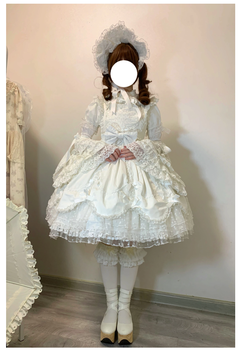 The Seventh Doll - Sweet Diary SP - Vintage Lolita Jumper Dress Petal-like Hem JSK Headdress Set