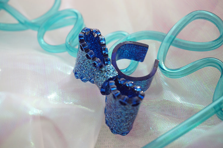 Cat Tea Party - Sweet Lolita Bow Ring and Necklace