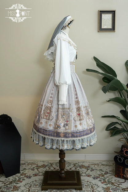 Miss Point - Demon Hunting Notes - Fishbone Gothic Lolita Skirt