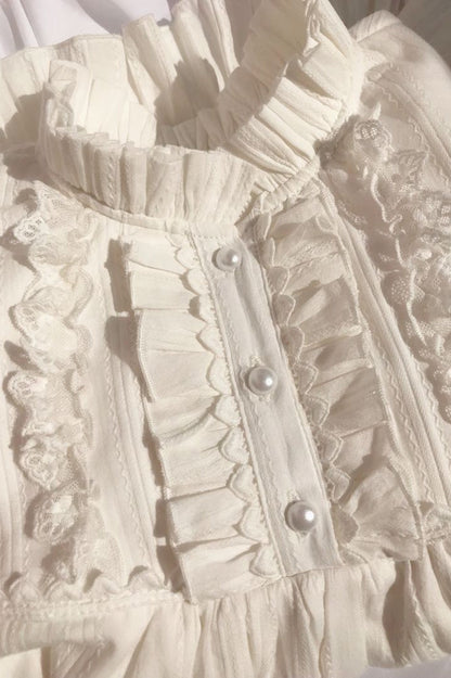 Yilia - Japanese Fashion Cotton Lolita Long Sleeve Blouse