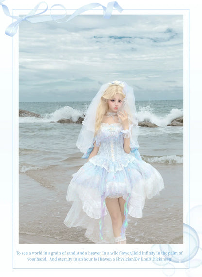Qianmu - MermaidTears - Wedding Lolita JSK Dress, Ocean Theme