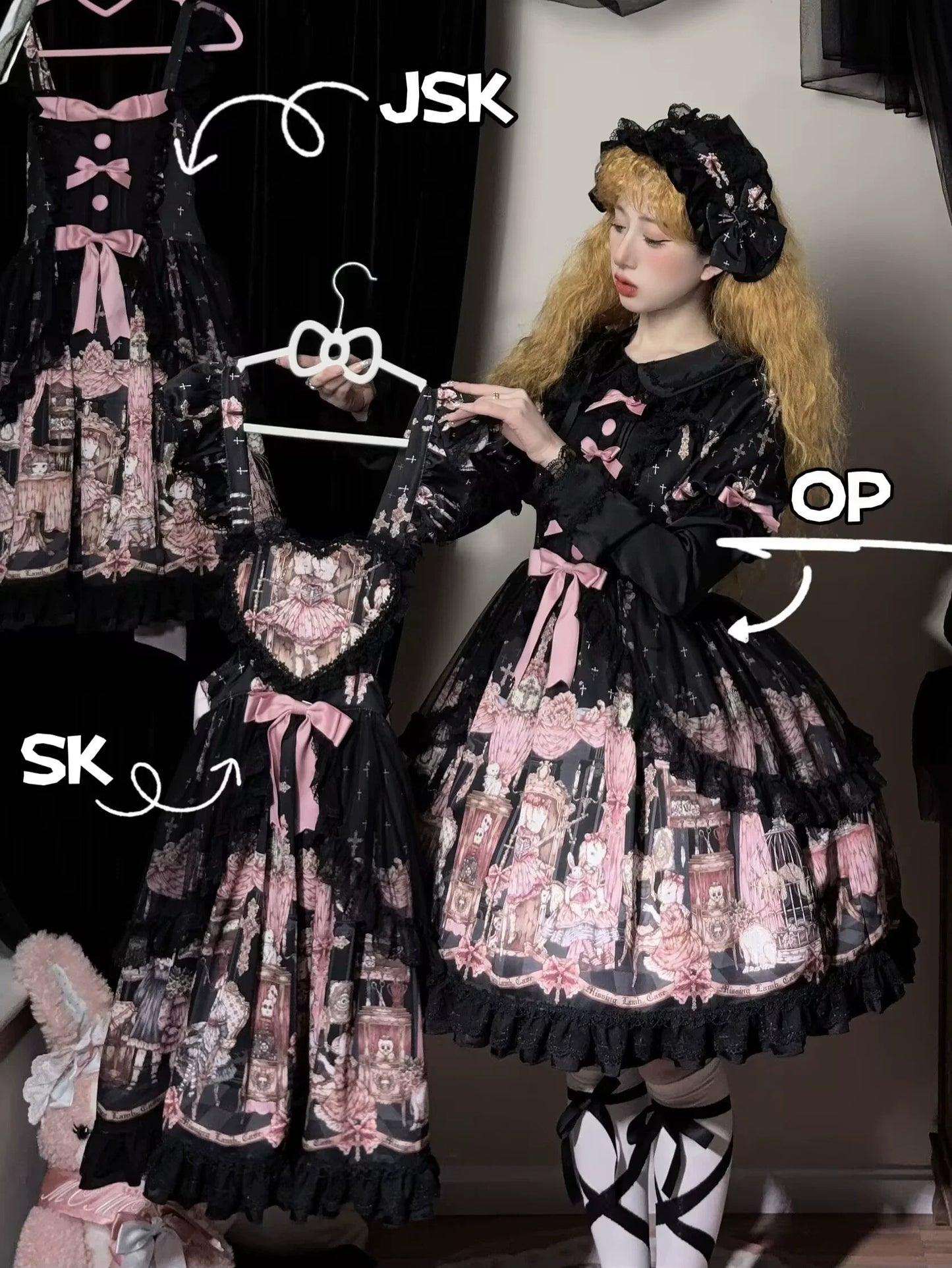 Uncle's Workshop - Missing Lamb Case - Gothic Lolita Dress Set with Sheep Prints