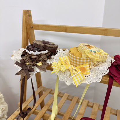Chestnut Lolita - Sweet Lolita Candy Box Hat Handmade Lolita Top Hat