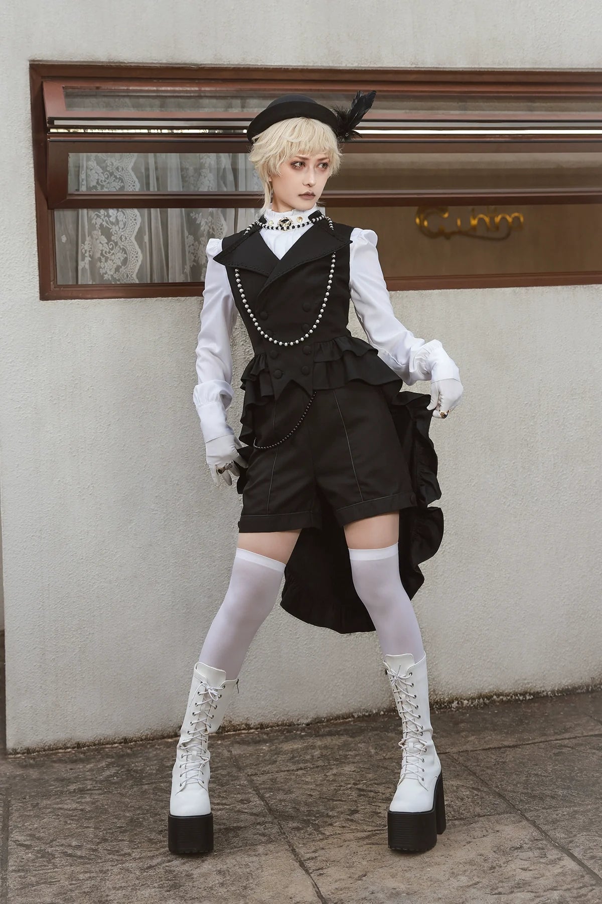 Immortal Thorn - Silent Agent - Ouji Lolita Black Vest Coat