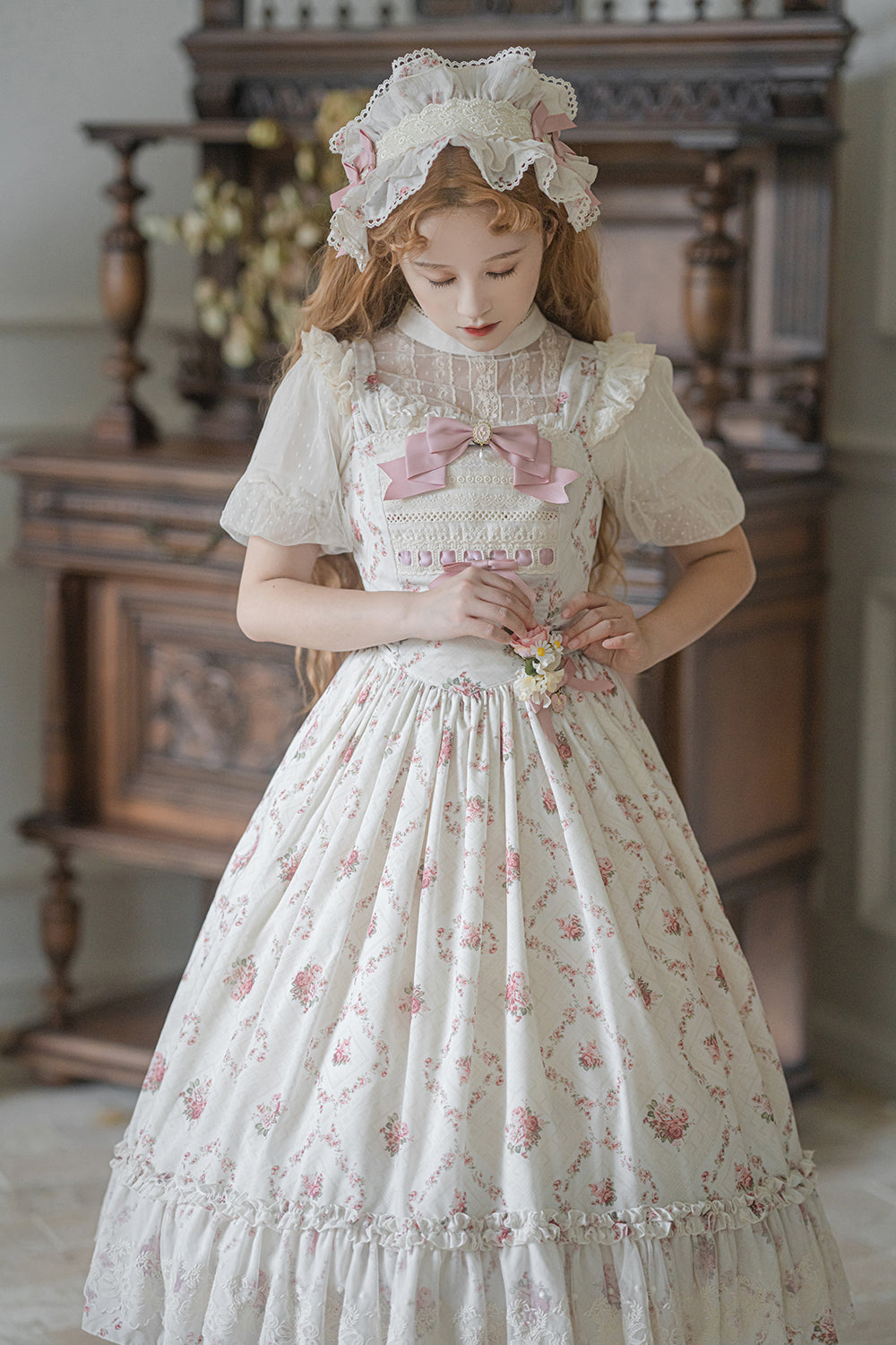 Miss Point - Customized Wood Rose 2.0 Elegant Vintage Jumper Dress