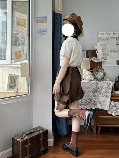 Letters from Unknown Star - Ouji Lolita Brown Short Set