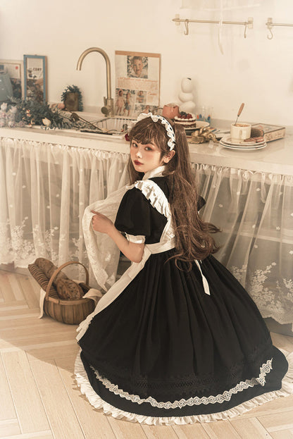 Your Princess - Maid Lolita Puff Sleeve Black Dress