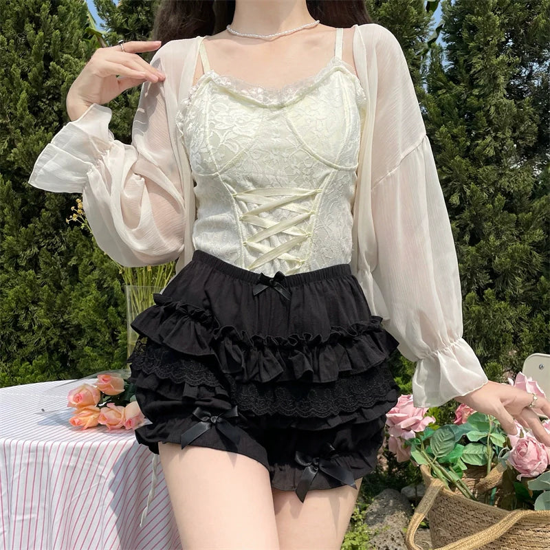 Sugar Girl - Daily Lolita Bloomers Lace Leggings for Summer Wear
