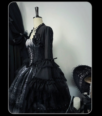 Susin Lolita - Bone-Eroded Butterfly - Gothic Lolita JSK & SK Set