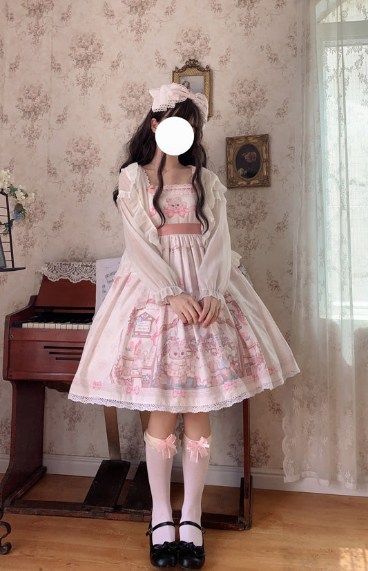 Sugar Girl - Bear Tea Party - Sweet Lolita JSK and Headdress