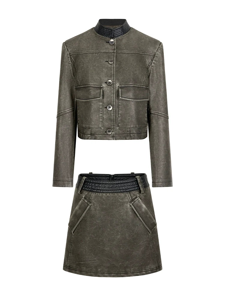 Retro jacket and A-line skirt【s0000007252】