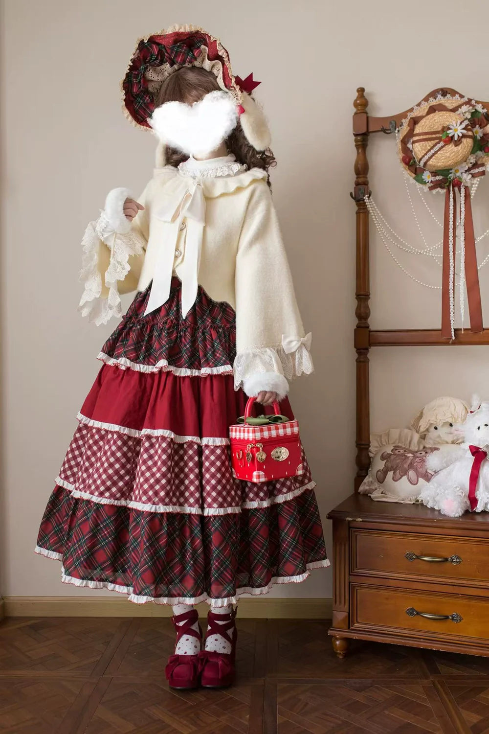 Miss Point - Forest Berry Bunny - Sweet Lolita Plaid Skirt Tiered Ruffles Spring SK