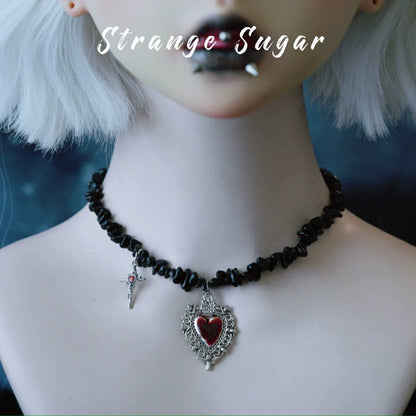 Strange Sugar - Handmade Gothic Lolita Choker, Multiple Pendant