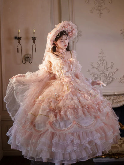 Cat Fairy - Runaway Princess - Pink Wedding Lolita Dress, Plus Size Friendly