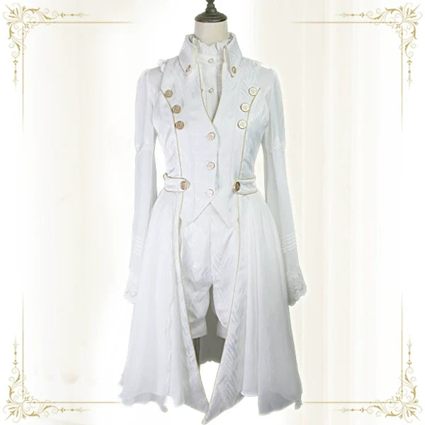 Immortal Thorn - Snow Shadow - Long Sleeveless Ouji Lolita Coat