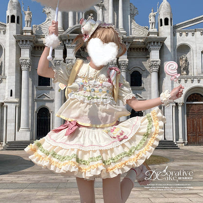 Mewroco - Decorative Cake - Sweet Lolita JSK Camisole Jumper Dress