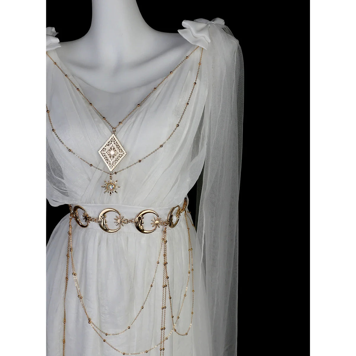 Cornfield Lolita - Divine - Elegant Greek Mythology Style Lolita JSK Irregular Hem White JSK Dress