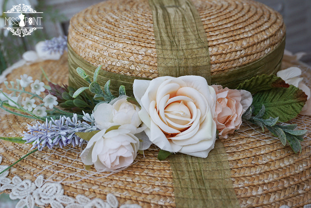 Miss point - Sally's Garden - Country Lolita Straw Top Hat