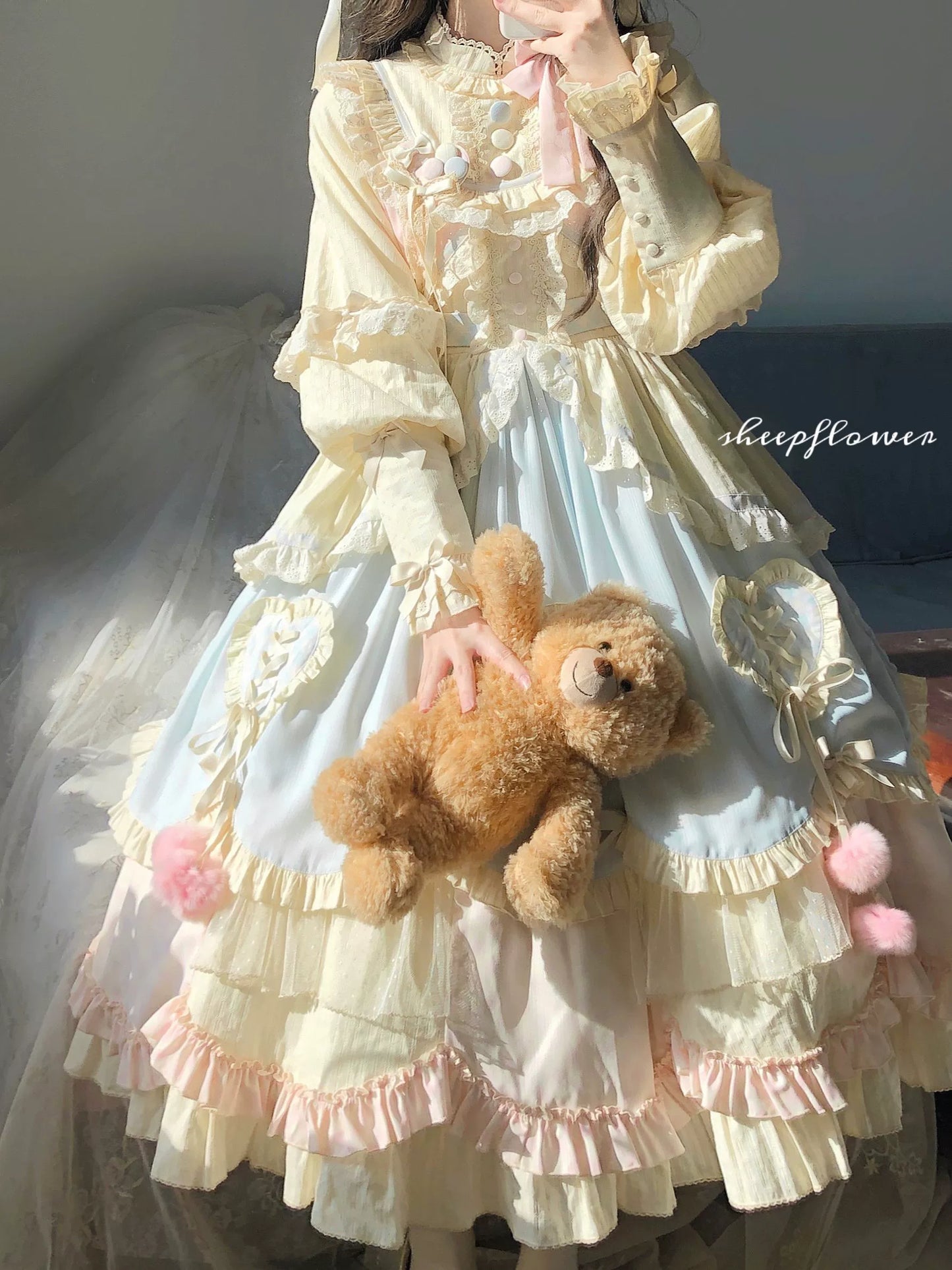 Uncle's Workshop - Sleep Macaron - Sweet Lolita OP Dress Solid Color Dress