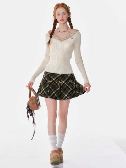 A-line plaid skirt【s0000010164】