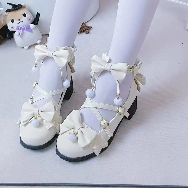 Fairy Godmothe - Preppy Style Flat Shoes Mid Heel Round Toe Lolita Shoes