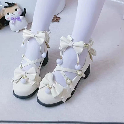 Fairy Godmothe - Preppy Style Flat Shoes Mid Heel Round Toe Lolita Shoes