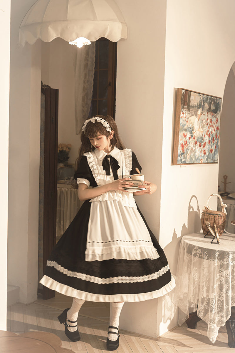 Your Princess - Maid Lolita Puff Sleeve Black Dress