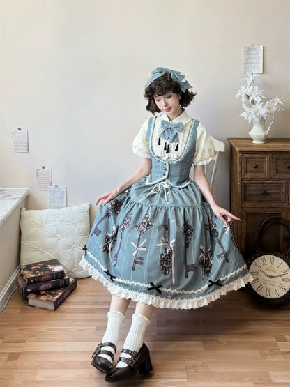 Uncle's Workshop - Secret Key - Classic Lolita Dress Suit, Key Print