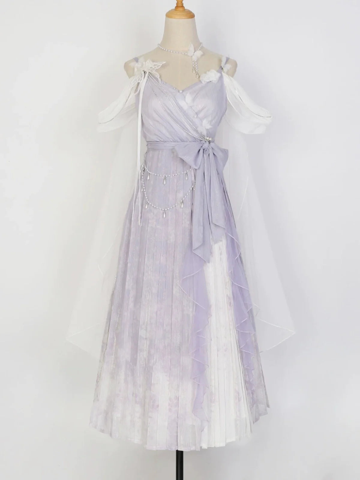 Meow Studio - Han Lolita Dress Side Slit Purple JSK Dress