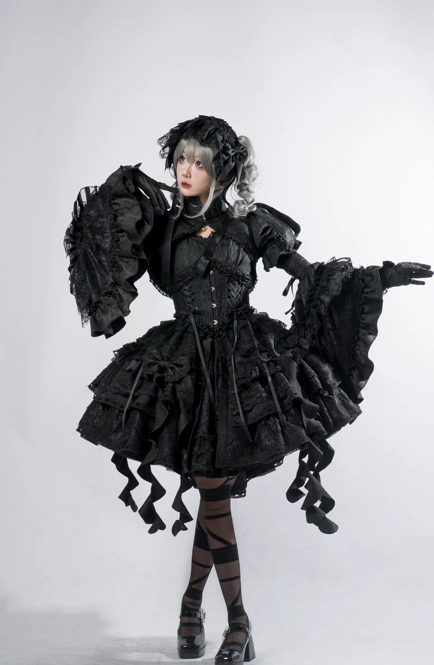 Smoothy - Caliburn - Gothic Lolita JSK Dress with Bolero with Detachable Sleeves