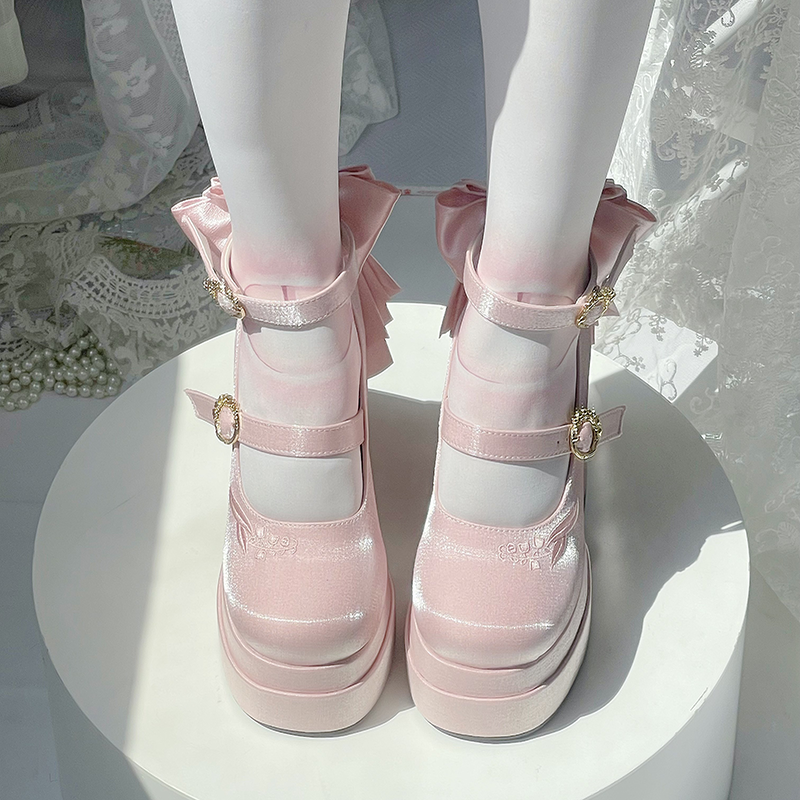 Dreamland - Floating Dream Lily - Elegant Lolita High Heel Shoes, Detachable Bow