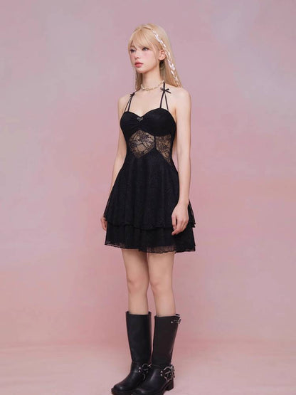 See-through suspender dress【s0000008933】