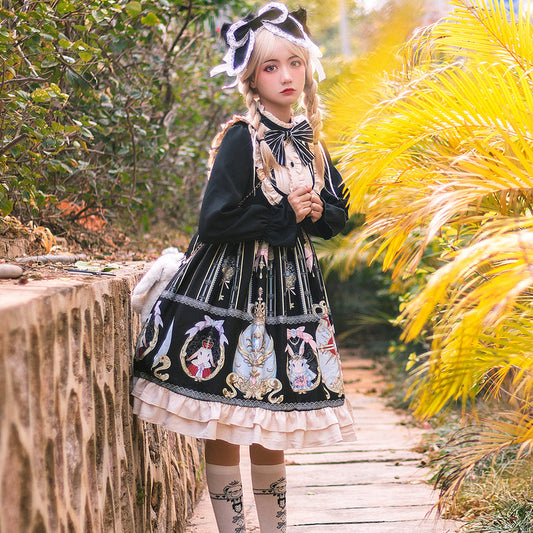 Niu Niu - Easter - Plus Size Lolita Dress Black Long Sleeve Vintage OP