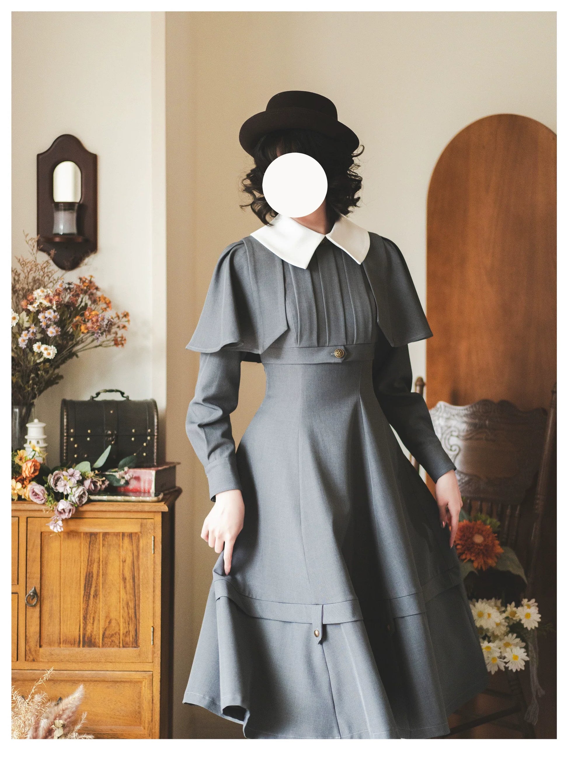 Forest Wardrobe - Forest Antique Box - Classic Lolita OP Dress with Detachable Short Cape