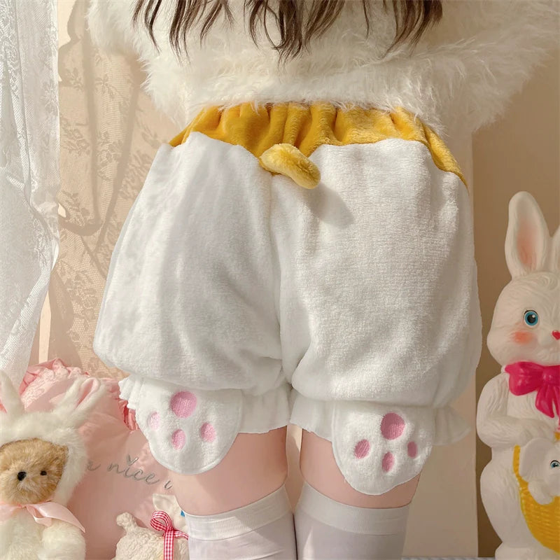 Sugar Girl - Kawaii Winter Lolita Warm Velvet Petticoat with Corgi Tail