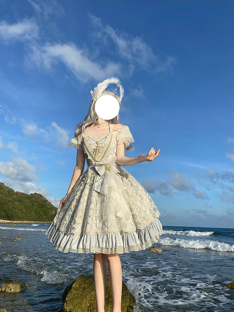 Lingxi Lolita - Greek Style Vintage Handmade Bead Lolita Dress