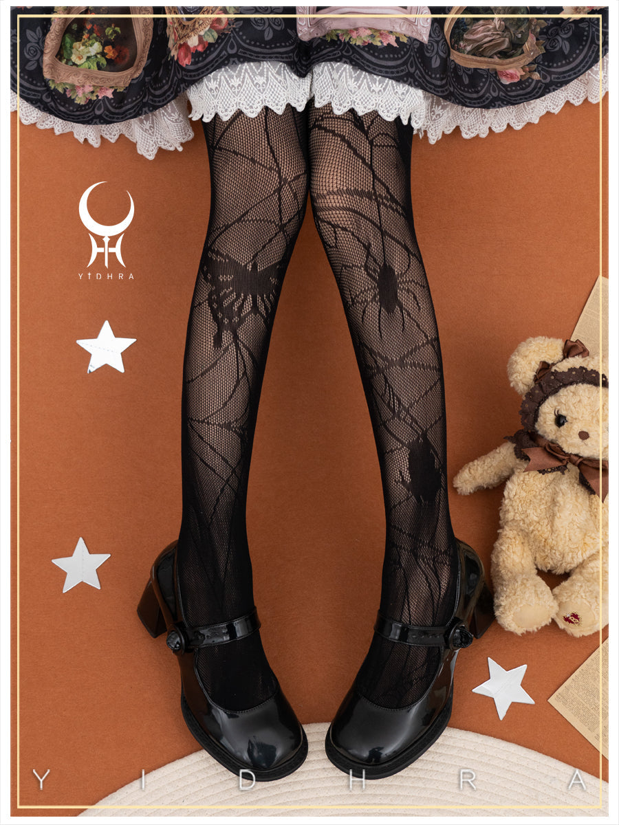 Yidhra - Gothic Lolita Spider Butterfly Net Pantyhose