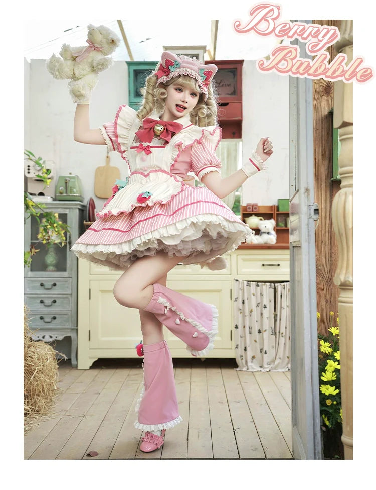 Sakurahime - Berry Bubble - Cute Lolita OP Dress Two Kawaii Styles
