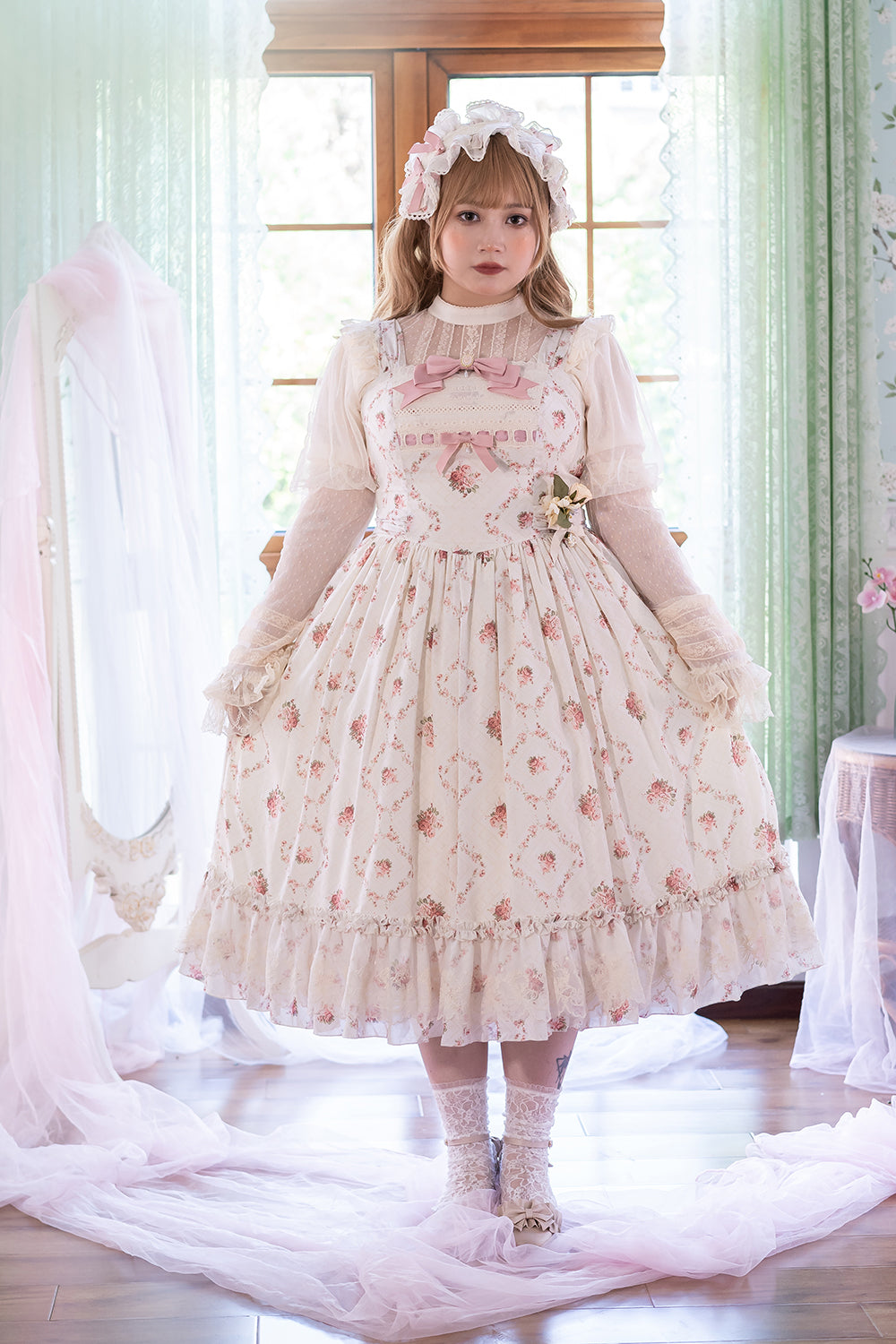 Miss Point - Customized Wood Rose 2.0 Elegant Vintage Jumper Dress