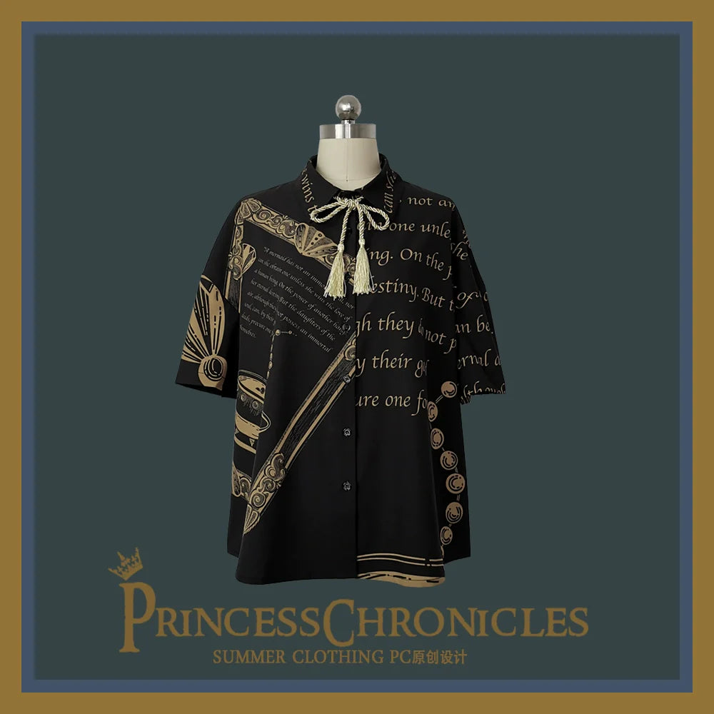 Princess Chronicles - Dark Fairy Tale - Ouji Lolita Casual Shorts Shirts