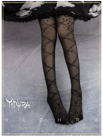 Glass Yarn Gothic Lolita Tights for Tropical Elegance