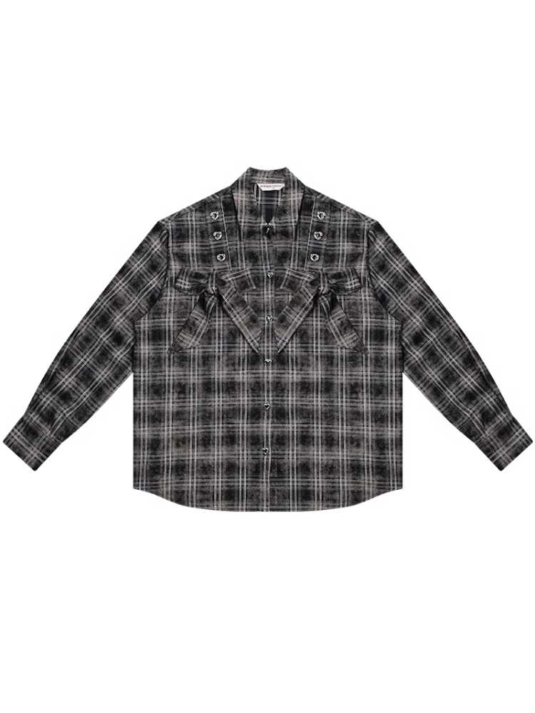 Loose plaid shirt【s0000010165】