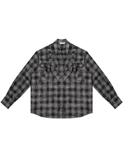 Loose plaid shirt【s0000010165】