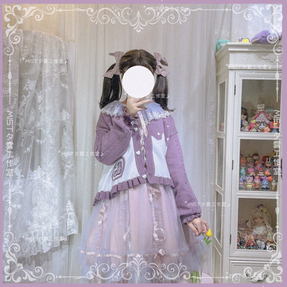 MIST - Beating Heart - Sweet Lolita Thick Sweater Coat Puff Sleeve